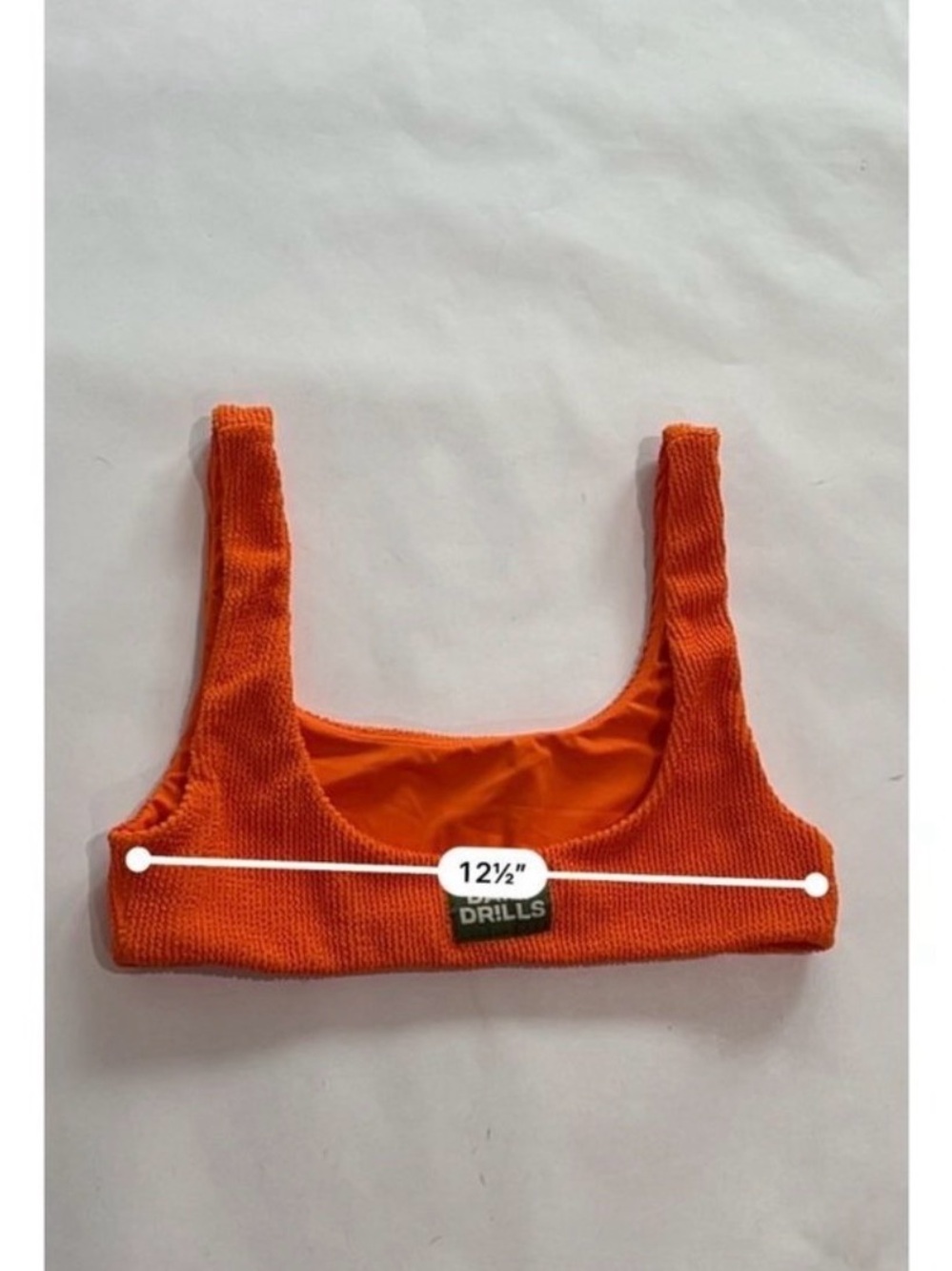 Daily Drills Neon Orange wave Textured Bikini Top size XS/S EUC - Picture 4 of 5